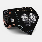 Optometrie op zwart stropdas (Opgerold)