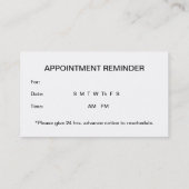 Optometriebenoemingen Herinneringen Butterfly-bril Afsprakenkaartje (Achterkant)