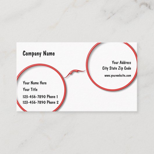 Optometriegeelassenontwerp Lijst Visitekaartje (Voorkant)