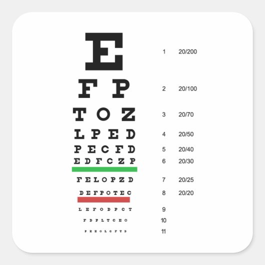 Optometrieontwerp met oogdiagram vierkante sticker (Voorkant)