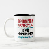 Optometrieschool is een opening in het oog tweekleurige koffiemok (Links)