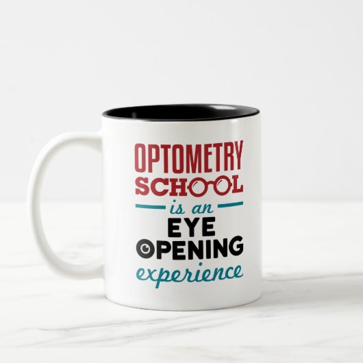 Optometrieschool is een opening in het oog tweekleurige koffiemok (Links)