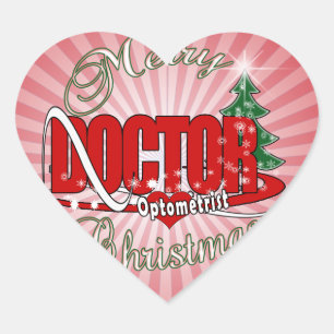OPTOMETRISCHE DOCTOR MERRY CHRISTMAS HART STICKER