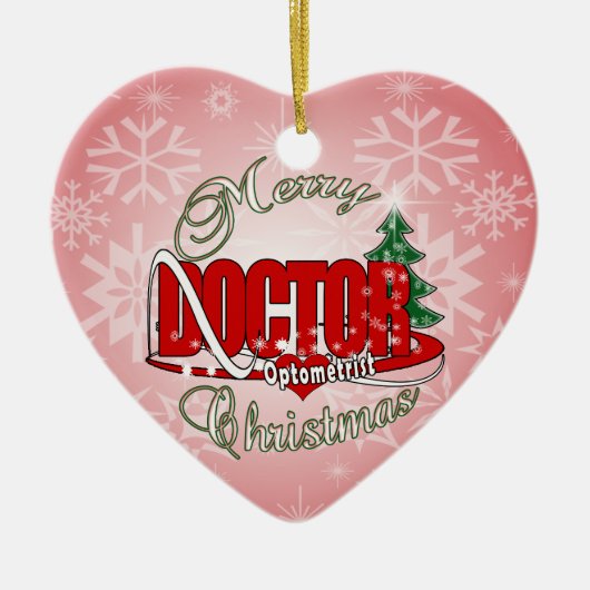 OPTOMETRISCHE DOCTOR MERRY CHRISTMAS KERAMISCH ORNAMENT (Voorkant)