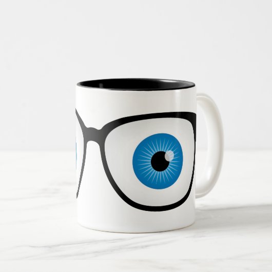 Optometrische ogen tweekleurige koffiemok (Voorkant rechts)
