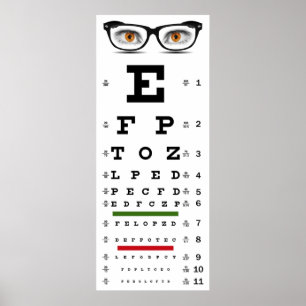 OPTOMETRISCHE VISIE TESTKAART POSTER