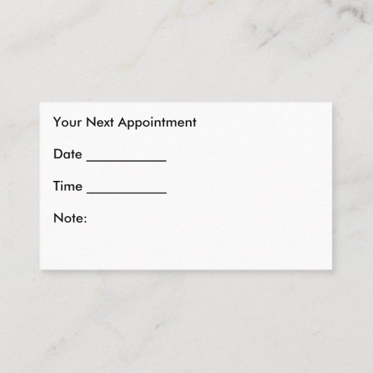 Optometrische Visitekaartjes Afsprakenkaartje (Achterkant)