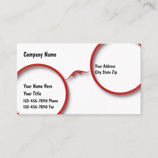 Optometrische Visitekaartjes Afsprakenkaartje (Voorkant)