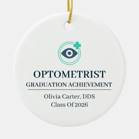 Optometrist Aangepaste Naam Sinds Jaar Keramisch Ornament (Voorkant)