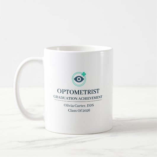 Optometrist Aangepaste Naam Sinds Jaar Koffiemok (Links)