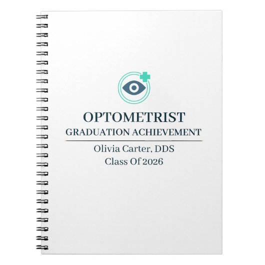 Optometrist Aangepaste Naam Sinds Jaar Notitieboek (Voorkant)