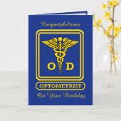 Optometrist Birthday Kaart (Gele Bloem)