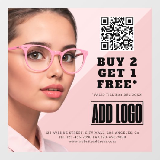 Optometrist Brilbedrijf QR-code Raamsticker (Vel)