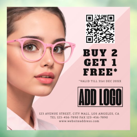 Optometrist Brilbedrijf QR-code Raamsticker (Vel 3)
