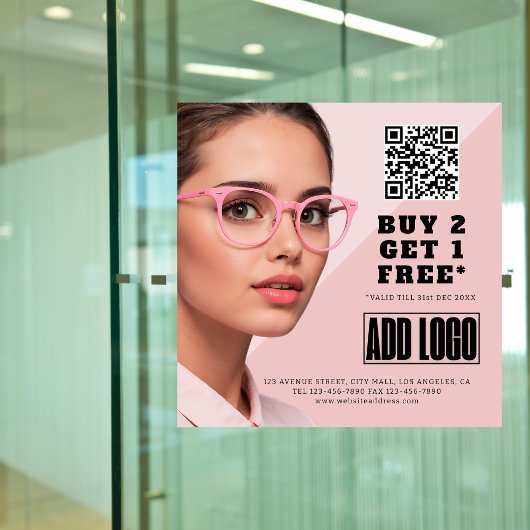 Optometrist Brilbedrijf QR-code Raamsticker
