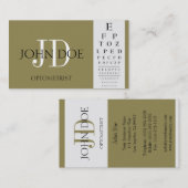 Optometrist Chart Antiek Gold Visitekaartje (Voorkant / Achterkant)