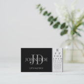 Optometrist Chart Black Visitekaartje (Staand voorkant)