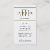 Optometrist Chart Deluxe Gold Visitekaartje (Achterkant)