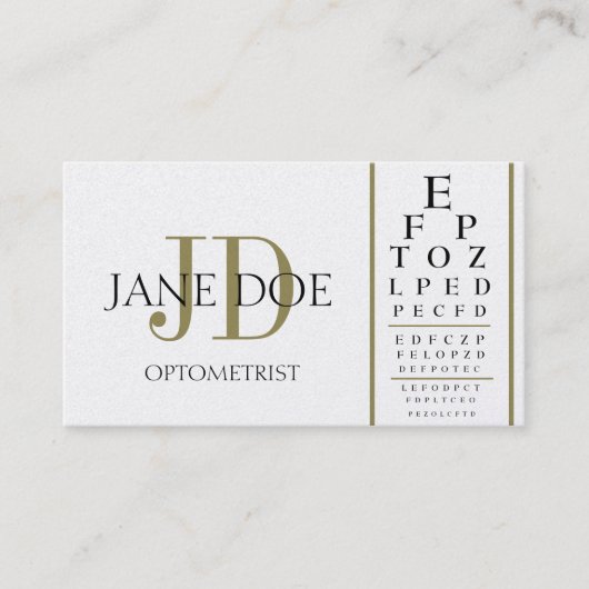 Optometrist Chart Deluxe Gold Visitekaartje (Voorkant)