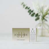 Optometrist Chart Eye Doctor Gold Fade Monogram Visitekaartje (Staand voorkant)