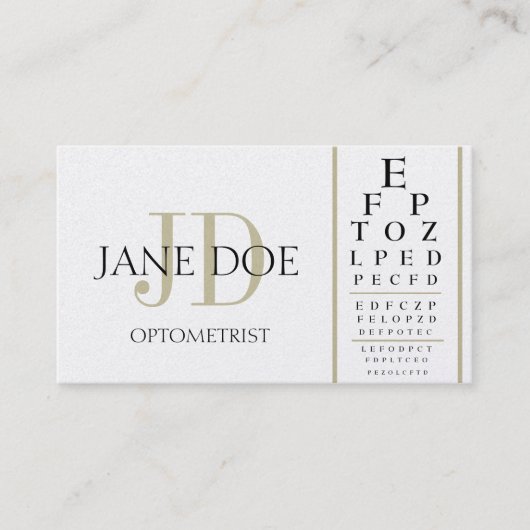 Optometrist Chart Golden Visitekaartje (Voorkant)