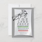 Optometrist Chart Invitations Kaart (Voorkant)