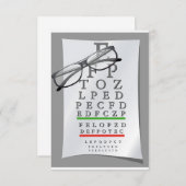 Optometrist Chart Invitations Kaart (Voorkant / Achterkant)