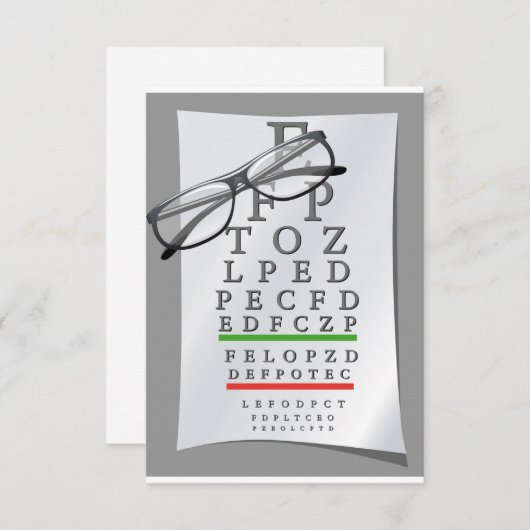 Optometrist Chart Invitations Kaart (Voorkant / Achterkant)