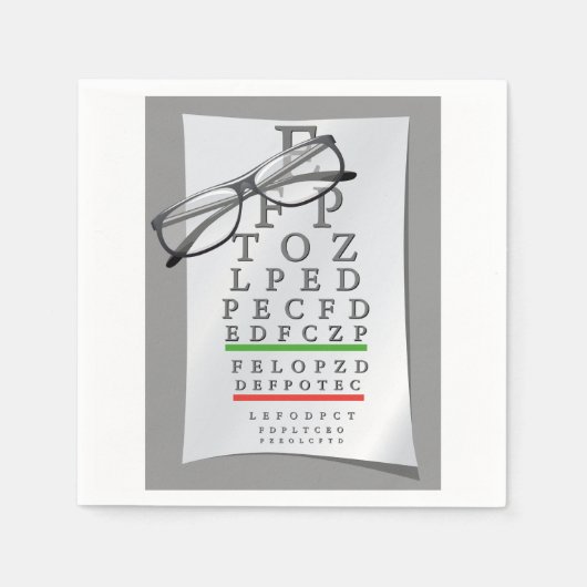 Optometrist Chart Paper Napkins Servetten (Voorkant)