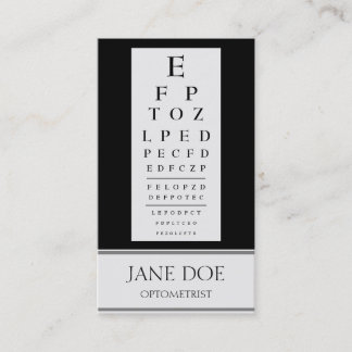 Optometrist Chart Stripes Black Visitekaartje