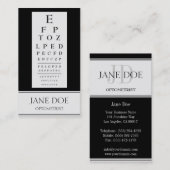 Optometrist Chart Stripes Black Visitekaartje (Voorkant / Achterkant)