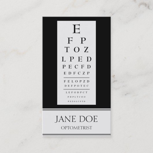 Optometrist Chart Stripes Black Visitekaartje (Voorkant)