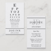 Optometrist Chart Stripes White Visitekaartje (Voorkant / Achterkant)