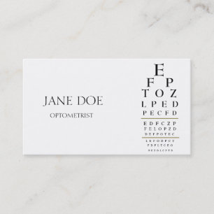 Optometrist Chart White/Gold Stripes Visitekaartje