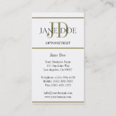 Optometrist Chart White/Gold Stripes Visitekaartje (Achterkant)