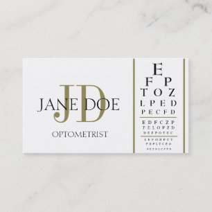 Optometrist Chart White/Gold Stripes Visitekaartje