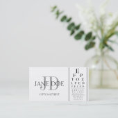 Optometrist Chart White/Silver Stripes Visitekaartje (Staand voorkant)