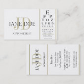 Optometrist Chart White/Tan Stripes Visitekaartje (Voorkant / Achterkant)