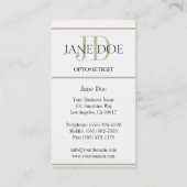 Optometrist Chart White/Tan Stripes Visitekaartje (Achterkant)