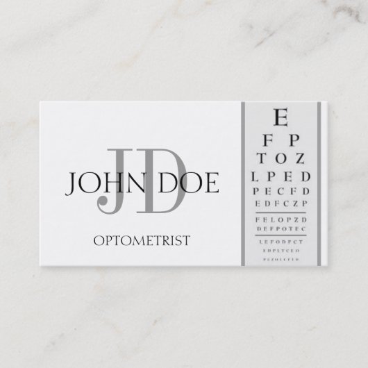 Optometrist Chart White Visitekaartje (Voorkant)