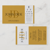 Optometrist Chart Yellow Gold Visitekaartje (Voorkant / Achterkant)