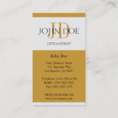 Optometrist Chart Yellow Gold Visitekaartje (Achterkant)