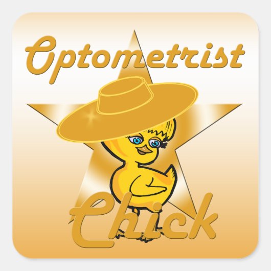 Optometrist Chick #10 Vierkante Sticker (Voorkant)