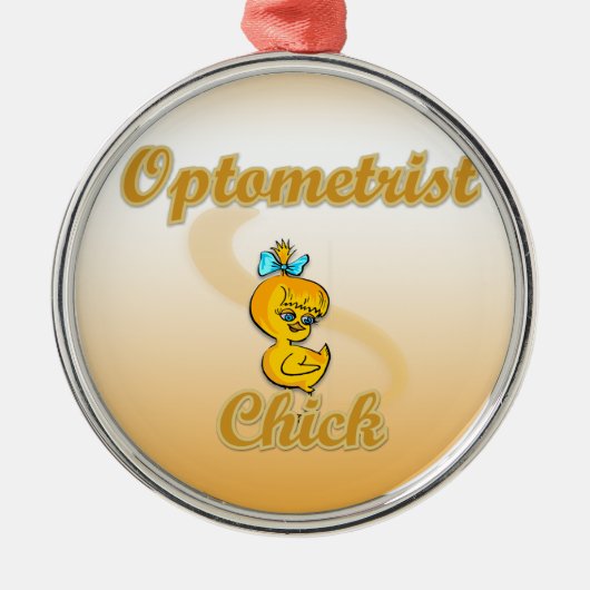 Optometrist Chick Metalen Ornament (Voorkant)