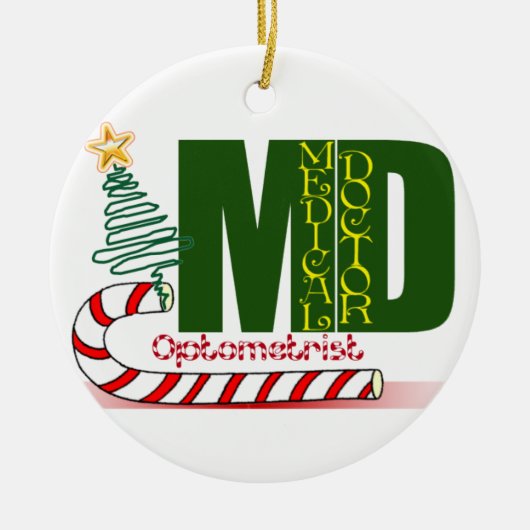 OPTOMETRIST CHRISTMAS ORNAMENT MD DOCTOR (Voorkant)