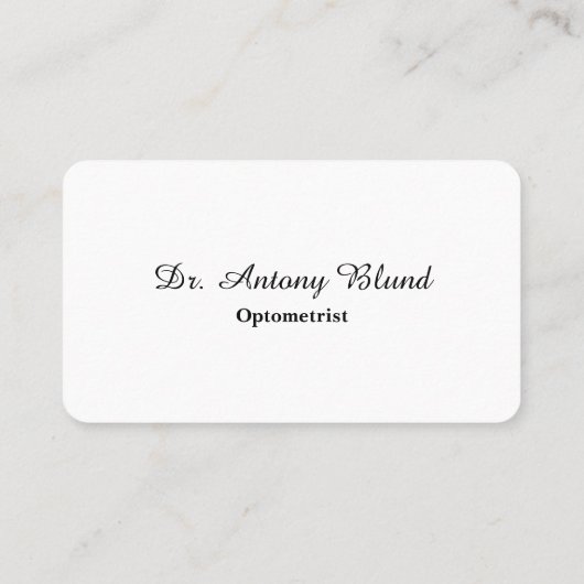 Optometrist Classic Visitekaartje (Achterkant)