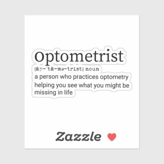 Optometrist Definition, Optometry, Optometrist Sticker (Vel)