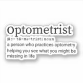 Optometrist Definition, Optometry, Optometrist Sticker (Voorkant)