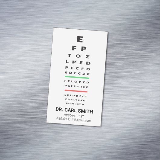 Optometrist | Dokter | Oogonderzoekkaart Magnetisch Visitekaartje (Voorbeeld)