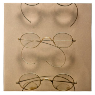 Optometrist - Eenvoudige gouden monturen Tegeltje